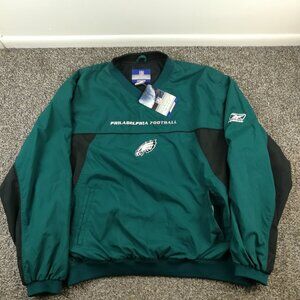 NWT Vintage Philadelphia Eagles Jacket Reebok Mesh Lined Windbreaker Mens XL Y2K